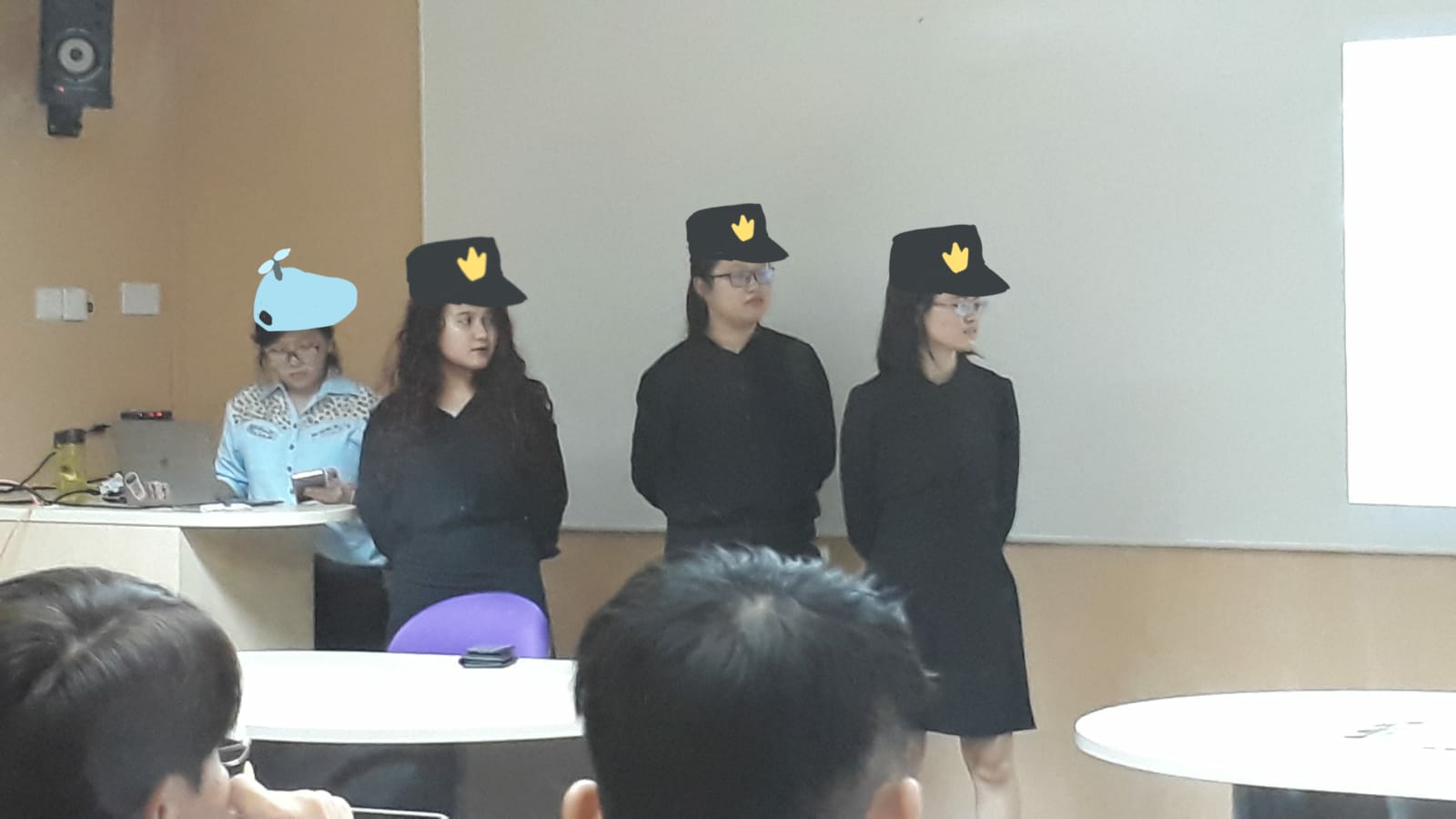 Group presentation in class during school life image
