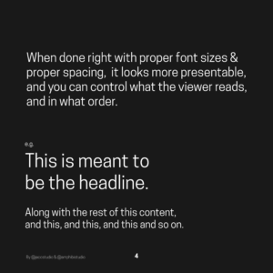 Typography Guide Image about font size & proper spacing