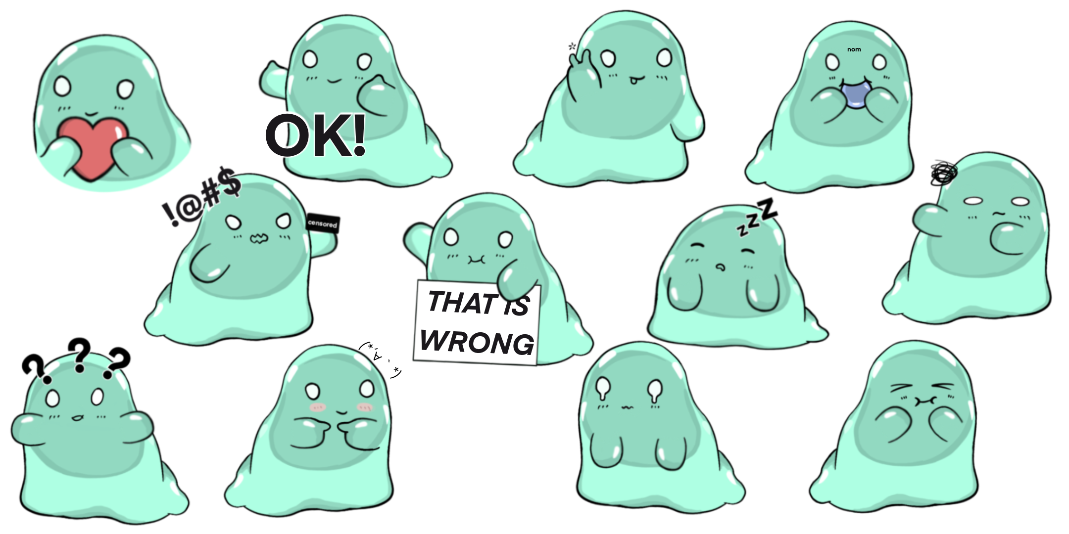 Cute slime stickers made for telegram and whatsapp image