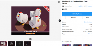 A picture showing the Free Chicken Series in the Unity Asset Store.
